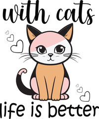 cat t shirt design svg