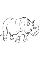 rhino cartoon coloring page