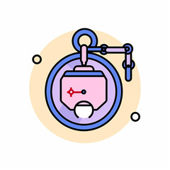 Fototapeta premium Pocket_Watch_Chain_Modern_Line_Icon_Vector_Line_Art_C