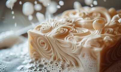 Soap Bar Being Carved
