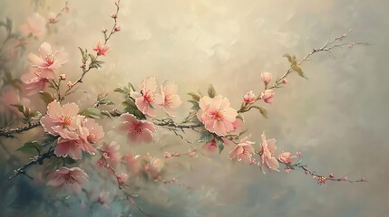 Abstract background with peach blossoms