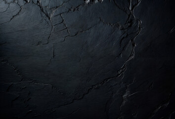 A rough-textured black wall background. A black grunge wall.