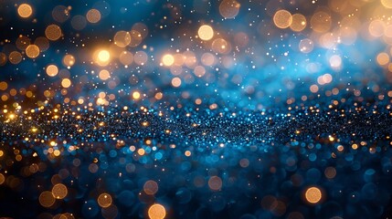 This image features a magnificent blend of blue and golden bokeh lights, giving a festive, magical...