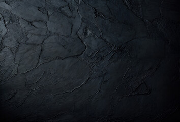 A rough-textured black wall background. A black grunge wall.