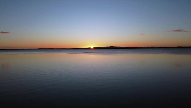 Lake Jamno sunset in Poland. A peaceful and captivating scene.
