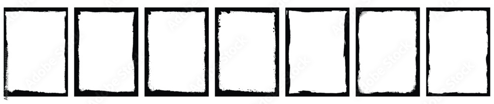 Poster Grunge frame collecton. Grounge border set. Vector Graphic Elements Collection