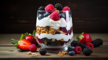 Vibrant and refreshing fruit yogurt parfait