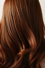 Fototapeta premium Portrait of a beautiful girl with luxurious long hair. Back view