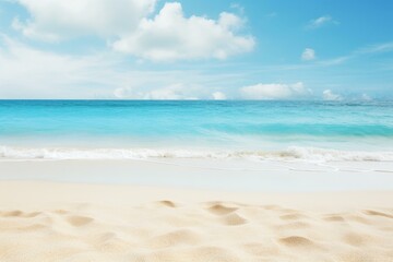 Tranquil Tropical sea sand beach. Ocean wave. Generate Ai