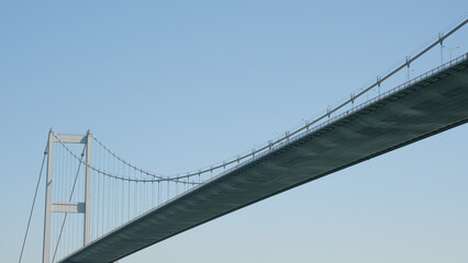 Fototapeta premium Under view of Bosphorus Bridge, Istanbul Turkey.