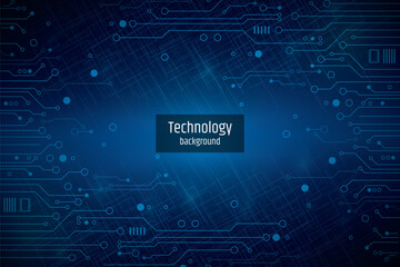 Abstract global sci fi concept. Digital internet communication on blue background. Wide Cyber security internet and networking concept. Hi-tech vector illustration with various technology elements