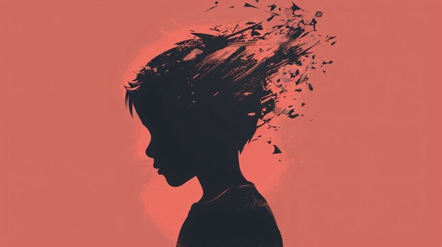 A child coping with psychological trauma and mood disorder.