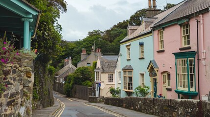 Fototapeta premium Scenic landscapes surrounding the Welsh town of Portmerion.