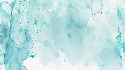 Watercolor illustration of an abstract teal wash, featuring various shades and gradients with a fluid, organic composition.