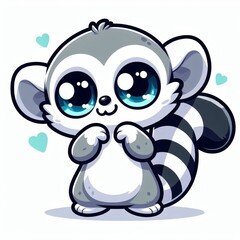 Naklejka premium A cute cartoon animal with a heart on its chest