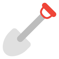 Shovel Icon in Flat Style
