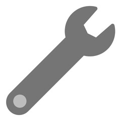 Wrench Icon in Flat Style