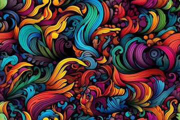 Abstract psychedelic seamless pattern