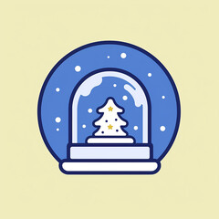 Snow_Globe_Modern_Line_Icon_Vector_Line_Art_CuteIcon