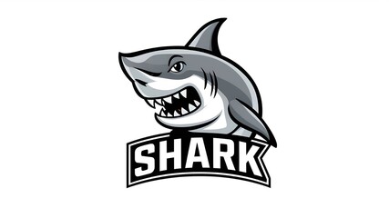 shark mascot logo  on white background.