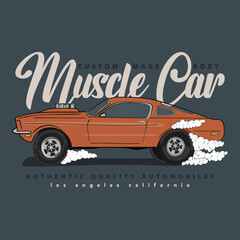 vintage american muscle car vector illustration