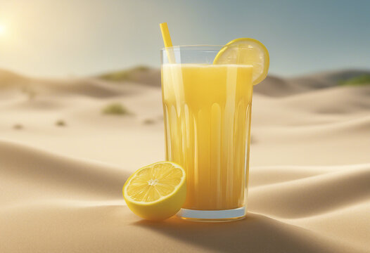 Image of beautiful Leamon juice in deasert.