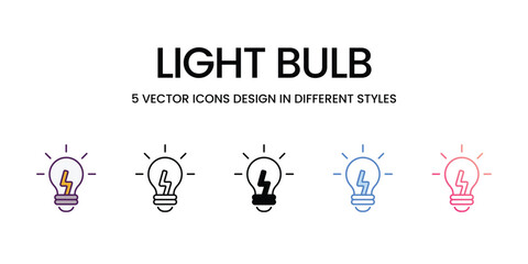 Light Bulb Icons different style vector stock illustration