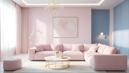 white and gold theme interior modern minimalism photo realism