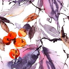 Watercolour leaves pattern