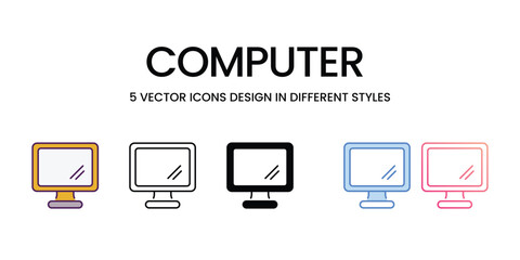 Computer  Icons different style vector stock illustration