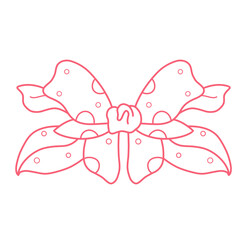 Pink bow line illustration