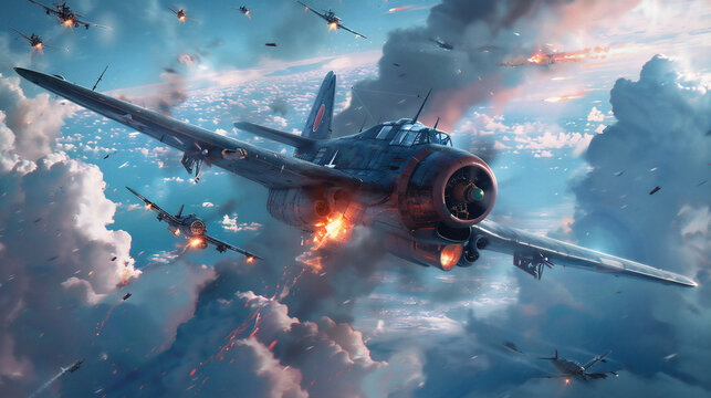 Aeroplano inspirado en la segunda guerra mundial 
