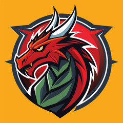 dragon logo with modern art style