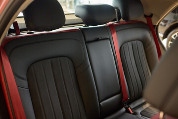 Car back seat with headrest and arm rest, a comfortable automotive fixture