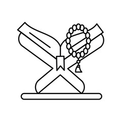 quran icon with white background vector stock illustration
