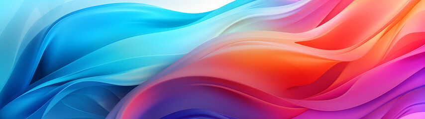 Obraz premium Vibrant Abstract Fluid Waves - Blue and Red