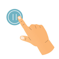 hand pressing pause button; concept of taking breaks or pauses, the importance of taking time to rest and recharg- vector illustration