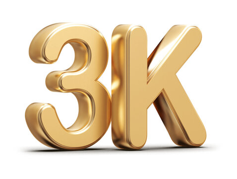 Gold 3d number 3k follower