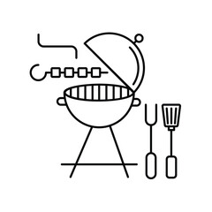 barbeque icon with white background vector stock illustration