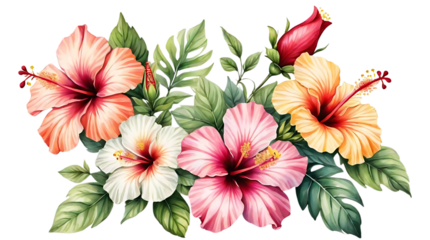 Natural beauty of hibiscus flower on transparent background