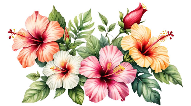 Natural beauty of hibiscus flower on transparent background