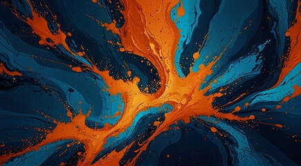  Abstract blue and orange wallpapers with unique patterns and vibrant colors.