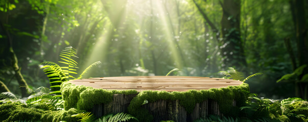 Empty hemp podium in the forest