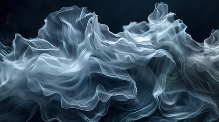 Fototapeta premium A photo featuring fluid motion and dynamic compositions of abstract shapes seen from above. Highlighting the graceful curves and flowing lines, while surrounded by ethereal patterns that suggest a sen