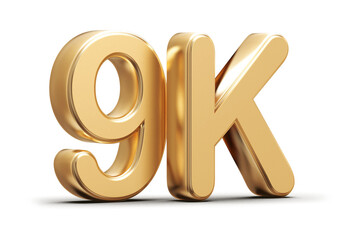 Gold 3d number 9k follower