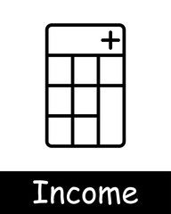 Income line icon. Dollar bills, earnings, finance, money, revenue, salary, cash, wealth, financial growth, economic stability, budgeting, pay, growth, idea, strategy.