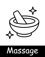 Massage set icon. Therapist, sauna, yin yang, , relaxation, therapy, wellness, spa, body care, stress relief, treatment, oil, stone, towel, shower, relax, health, selfcare.