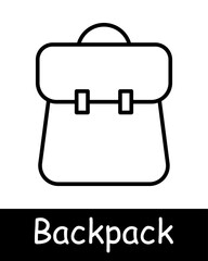 Backpack line icon. School bag, travel gear, hiking, student accessory, storage, carrying, rucksack, outdoor activity, convenience, portable.