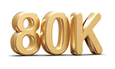 Gold 3d number 80k follower