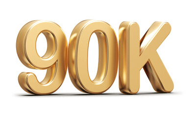 Gold 3d number 90k follower